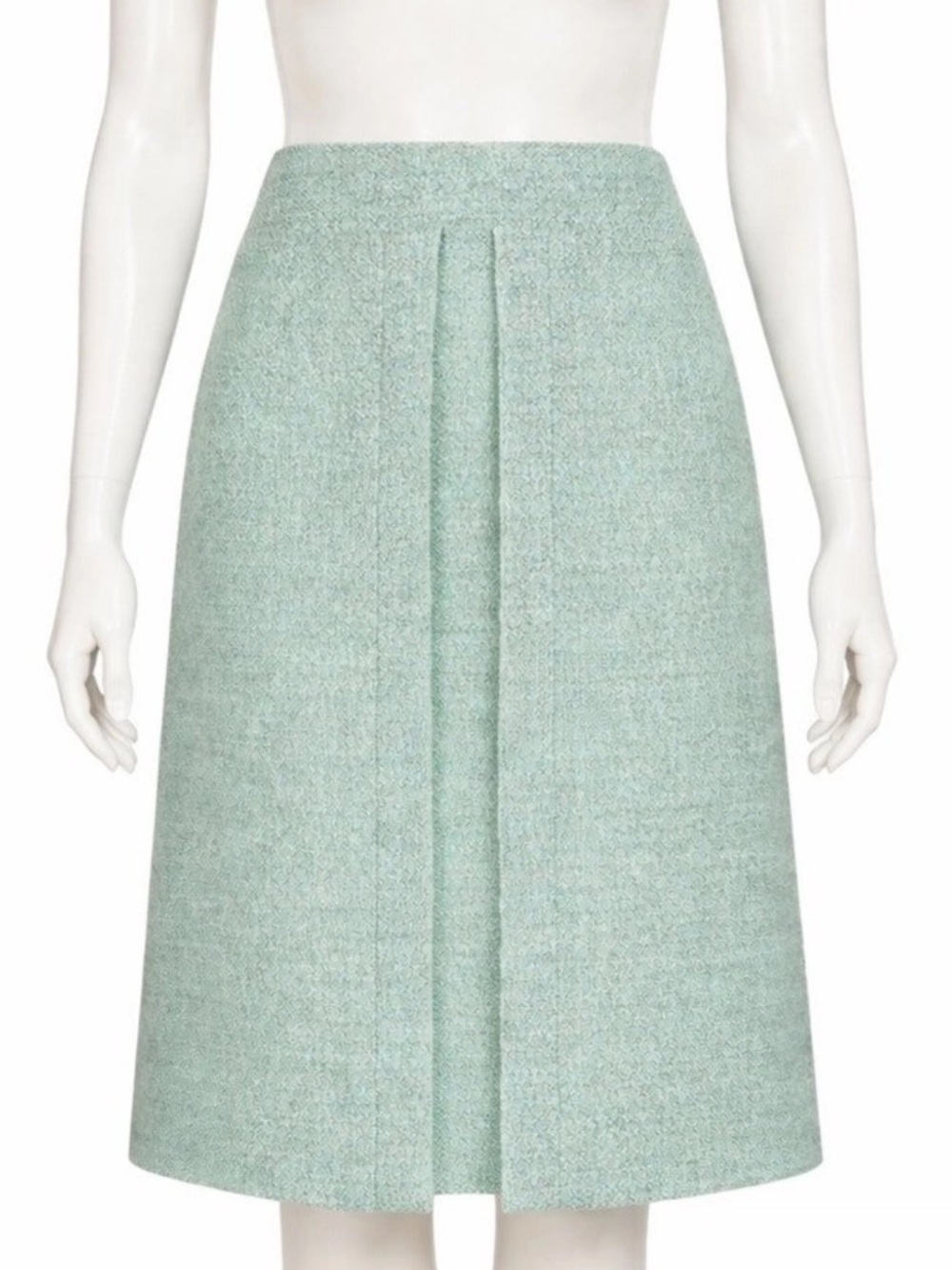 Chanel Vintage 1999 Cruise Aqua Seafoam Pencil Skirt FR44 US12 Silk Lined - Picture 8 of 10